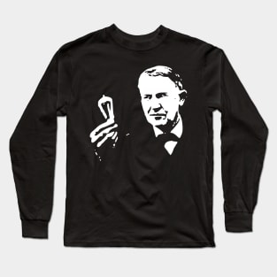 Thomas Edison Light Bulb Pop Art Long Sleeve T-Shirt